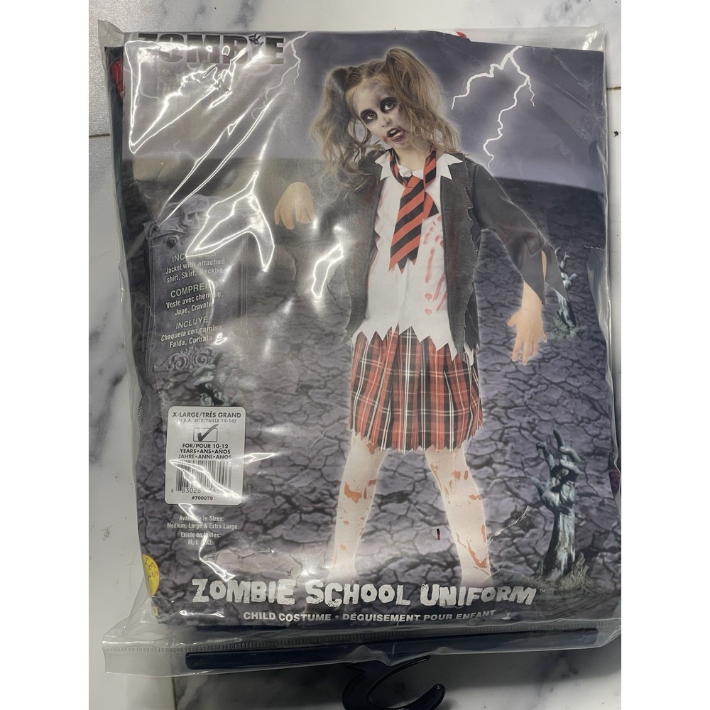 Zombie Costume GirlsScary School Girl‎ Halloween Fancy Dress Size 10/12